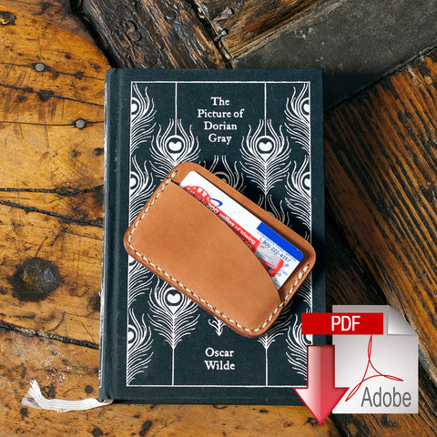 Leather Card Holder (3-Pocket) PDF Template Set