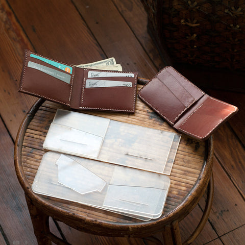 Leather Bi-Fold Wallet Acrylic Template Set (Slanted Slots)