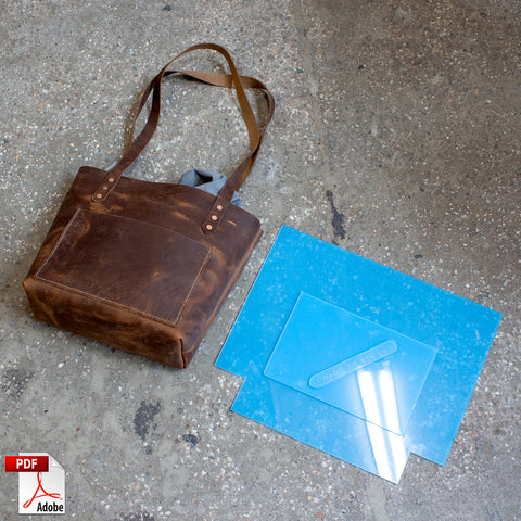 Basic Leather Tote Bag PDF Template Set
