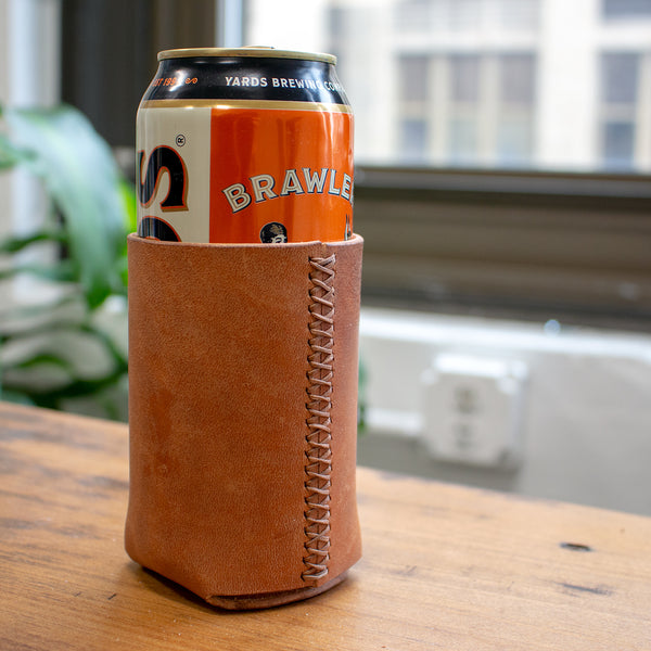 Leather Drink Koozie - tall boy