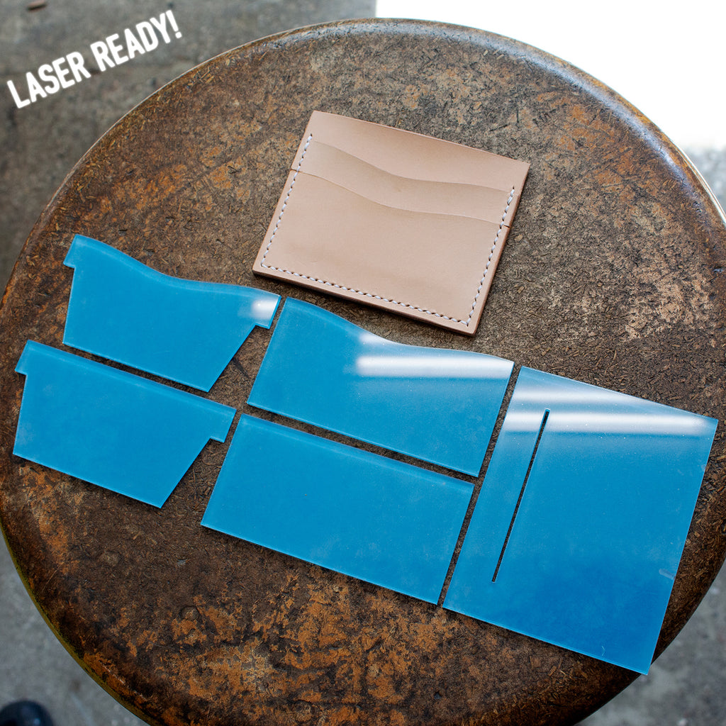 Leather 5 Pocket Card Wallet with Square Corners (Laser Ready Files)