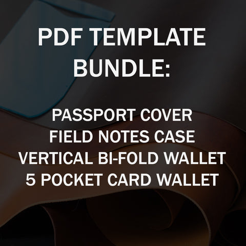 PDF BUNDLE -- Passport Cover / Field Notes Case / Vertical Bi-Fold / 5 Pocket Card Wallet