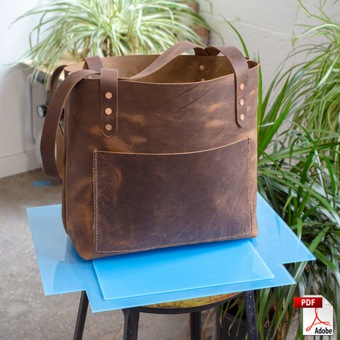 Basic Leather Tote Bag PDF Template Set