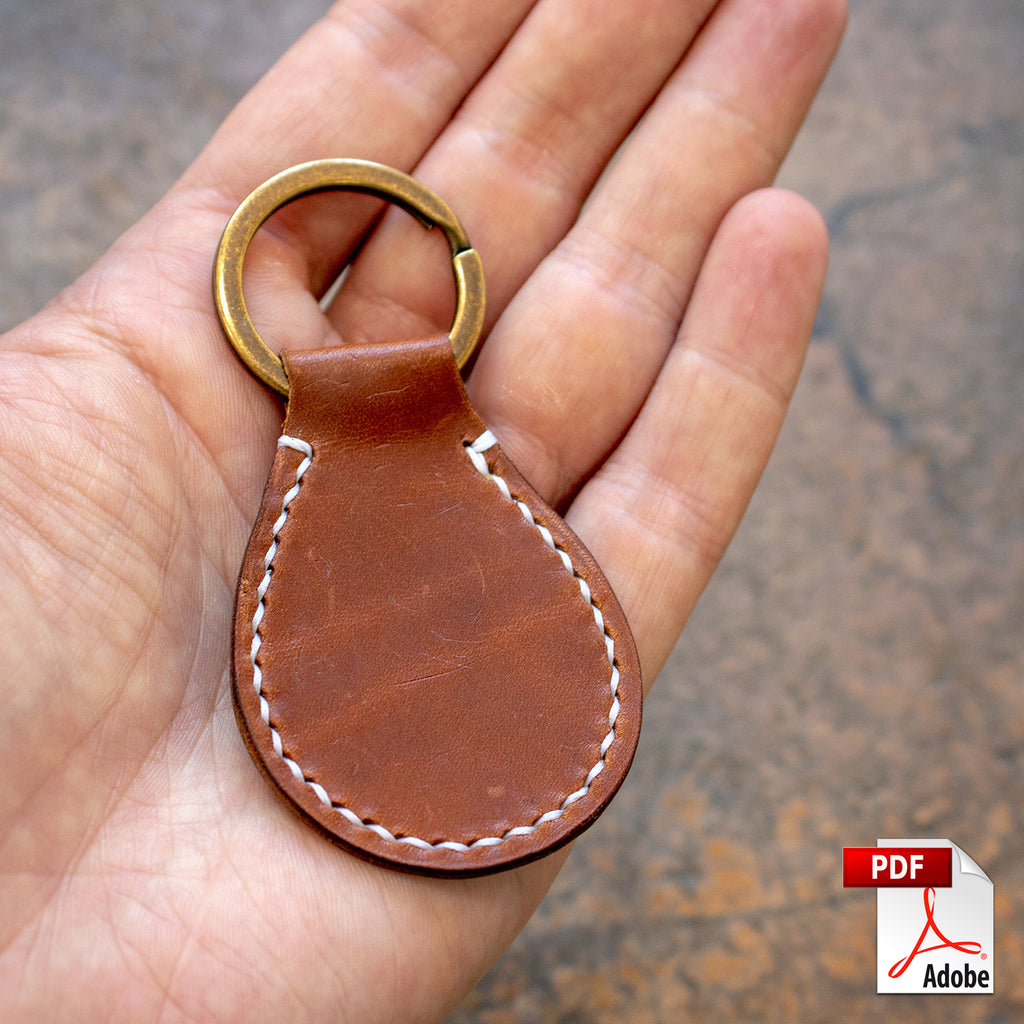 Handmade oak bark leather key ring. — ERNEST WALKER LTD.