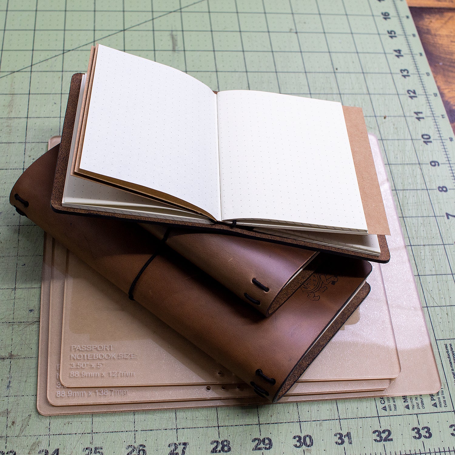 Midori-style Leather Notebook Cover Acrylic Template Set (3 Sizes) –  MAKESUPPLY