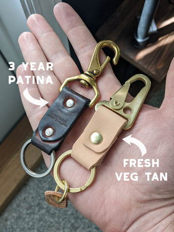 Veg Tan Leather Keychain (Natural)