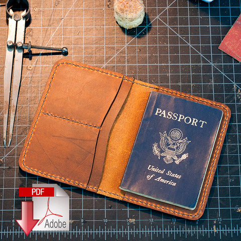 Leather Passport Case PDF Template Set