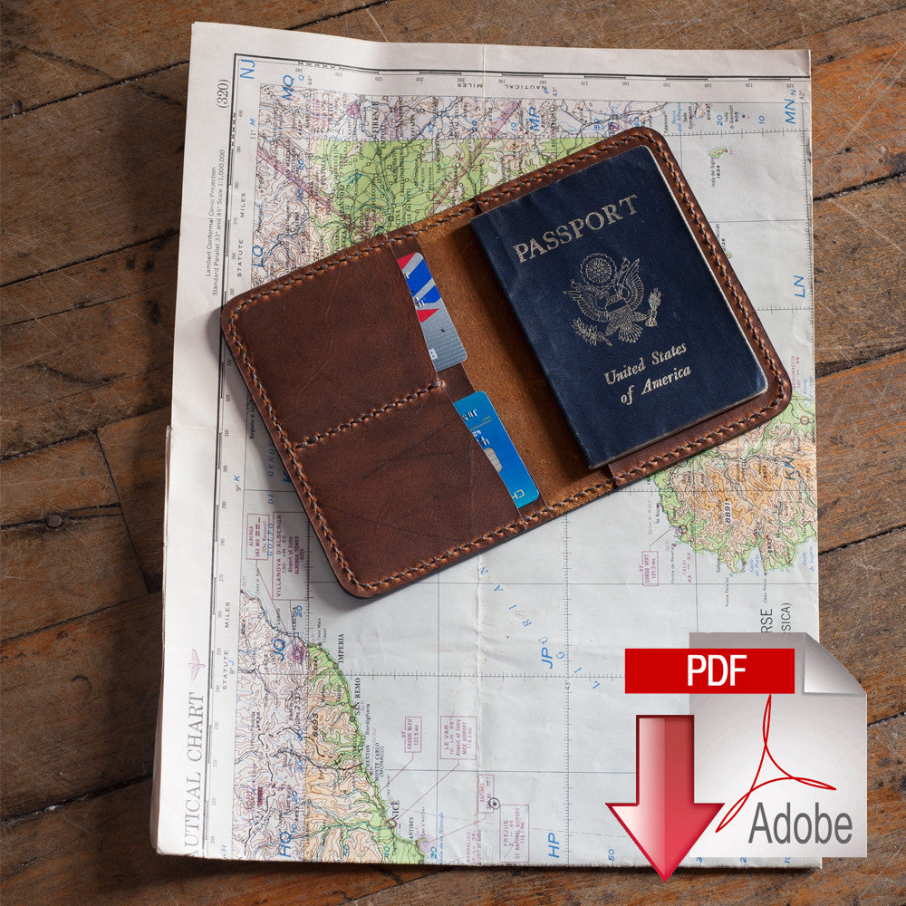 Passport Case Leather Pattern, PDF Template 